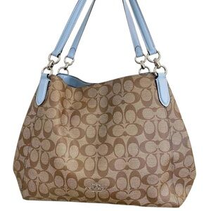 Coach Hallie Shoulder Hobo Bag in Signature Canvas